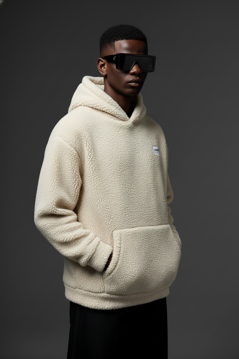 SHERPA HOODIE - OFF WHITE